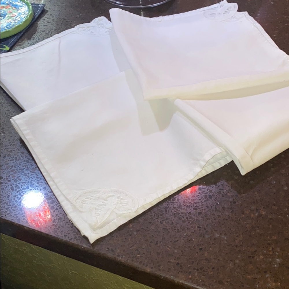 White napkins  very nice set of four